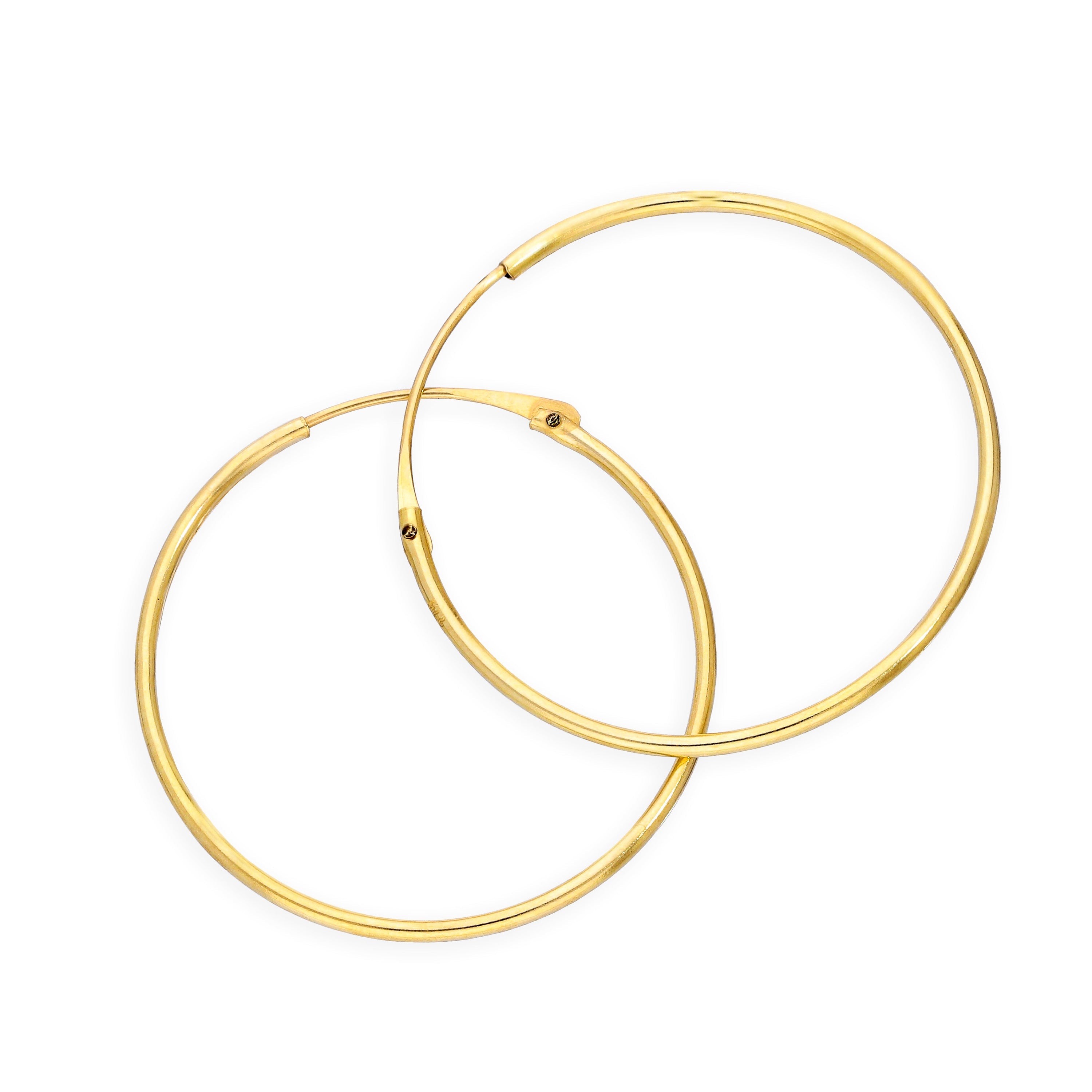 9 Karat Gold 0,8 mm Röhrenohrringe 8 mm - 20 mm