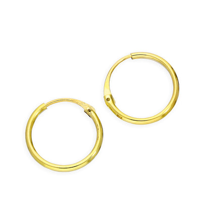 9ct Gold 1,2mm Röhrenohrringe 8mm - 20mm