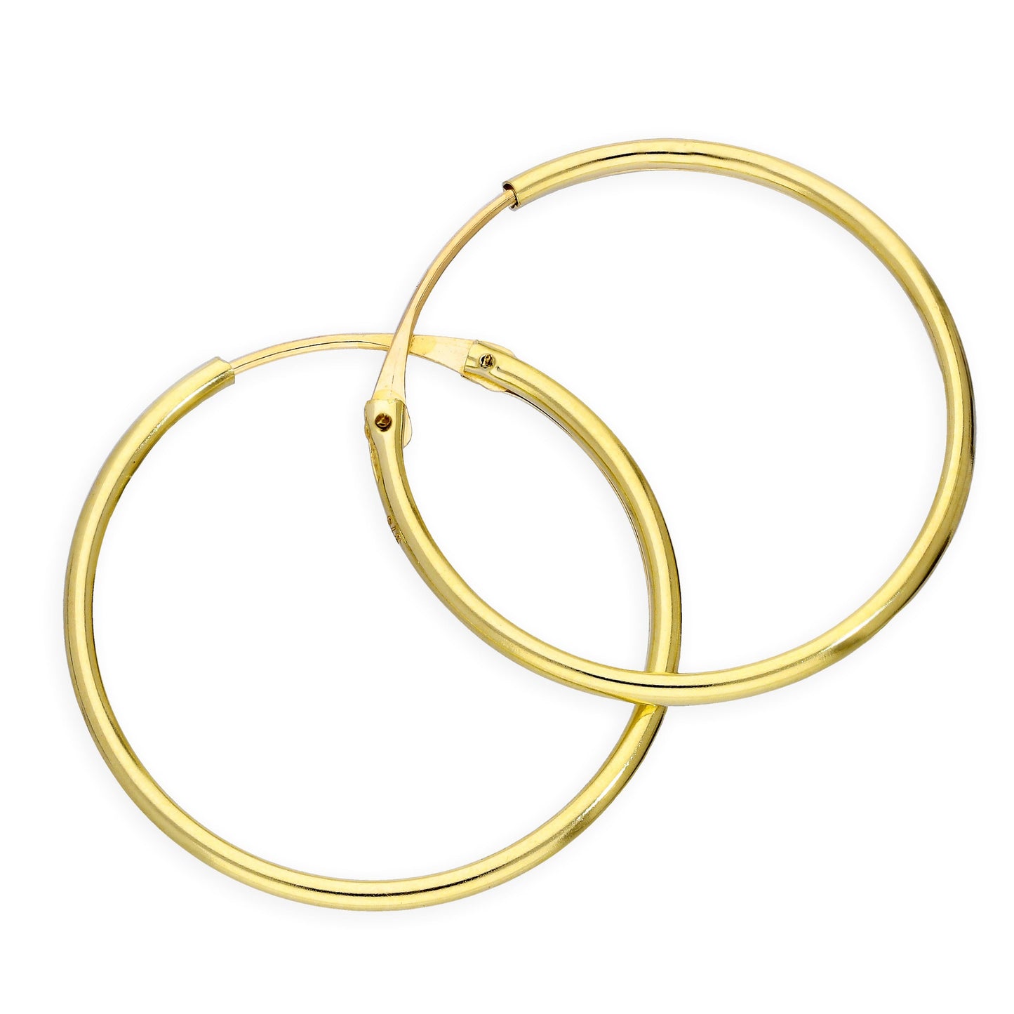 9ct Gold 1,2mm Röhrenohrringe 8mm - 20mm
