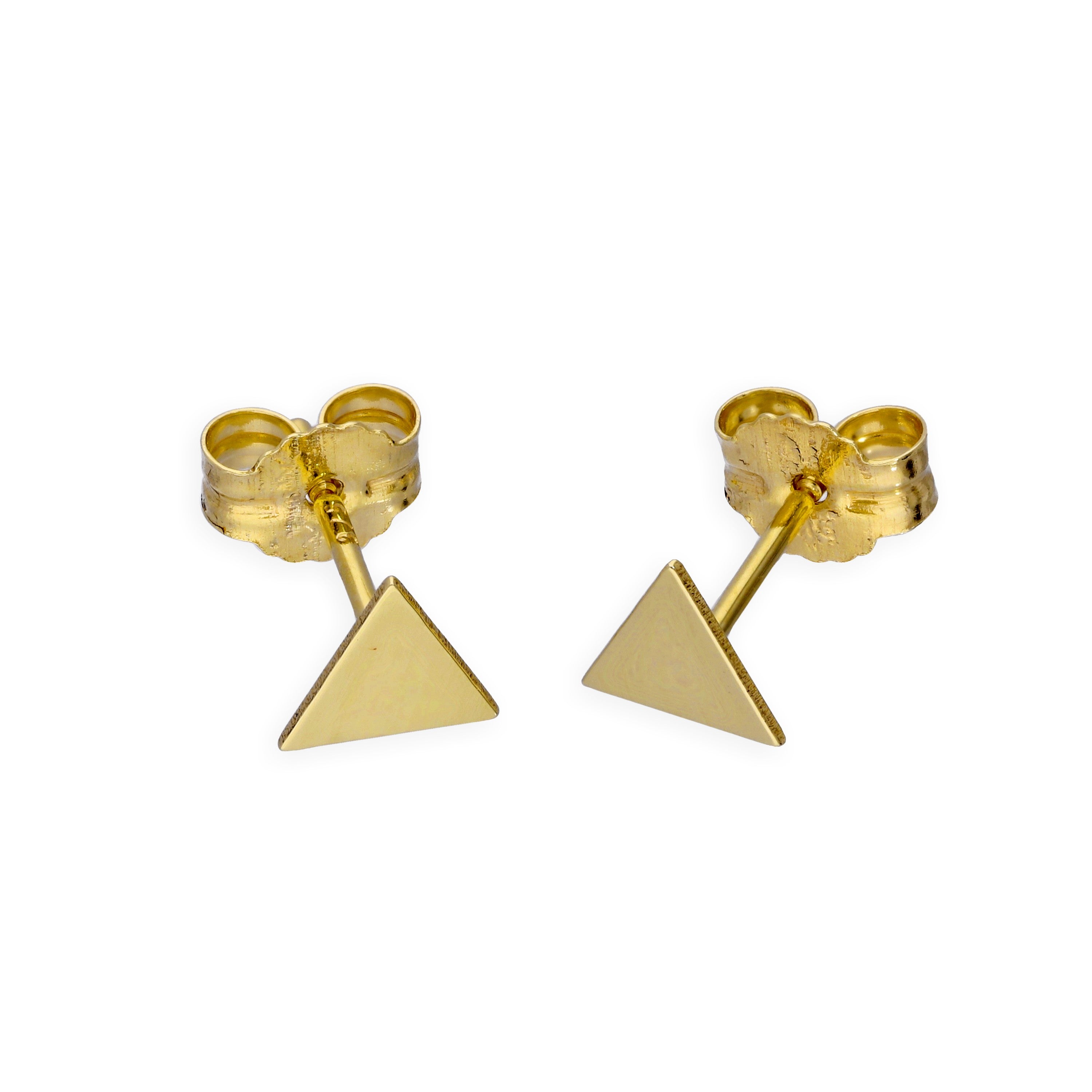 9 Karat Gold Flach Dreieck Ohrstecker