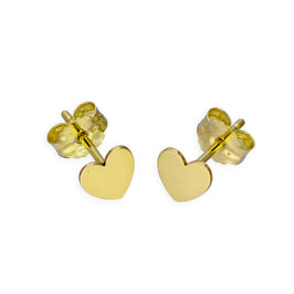 9 Karat Gold Flach Herz Ohrstecker 