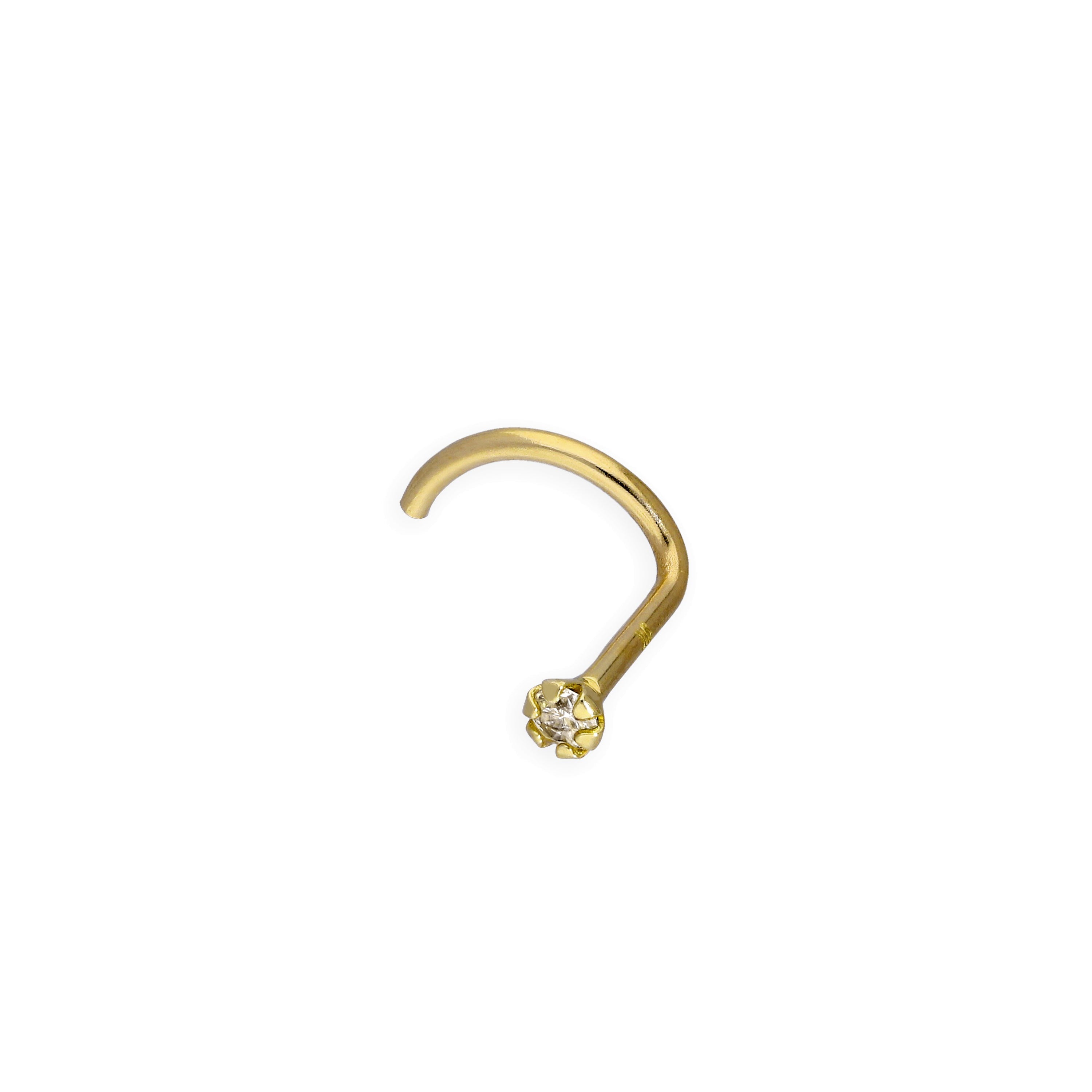 9 Karat Gold & 0,015 Karat Diamant 22Ga Nasenschraube