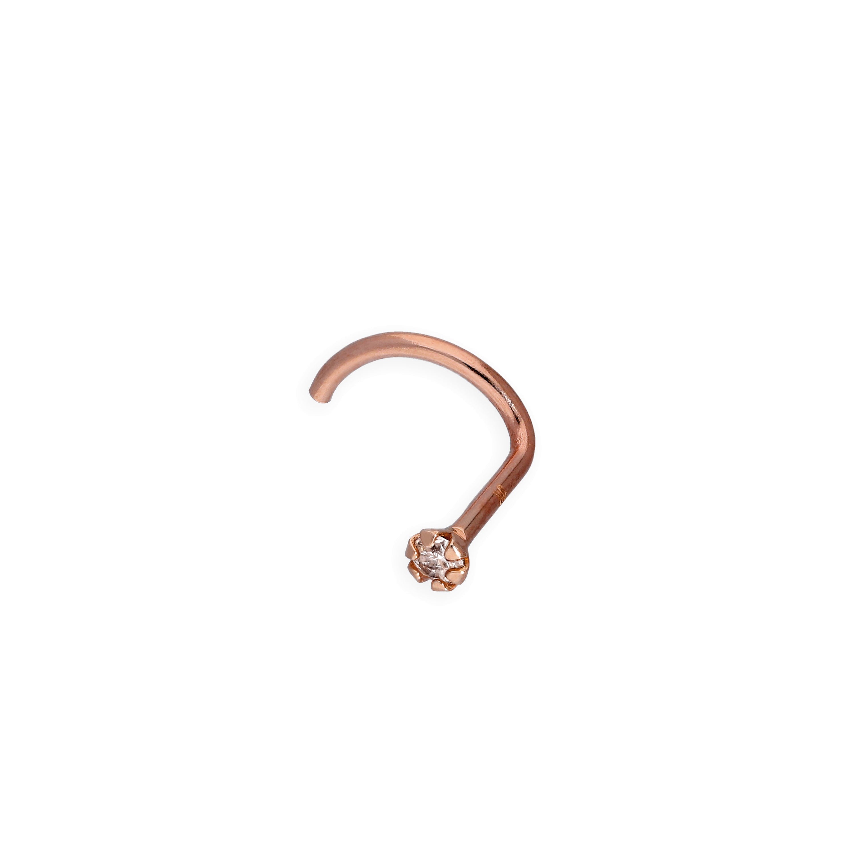 9 Karat Roségold & 0,015 Karat Diamant 22Ga Nasenschraube