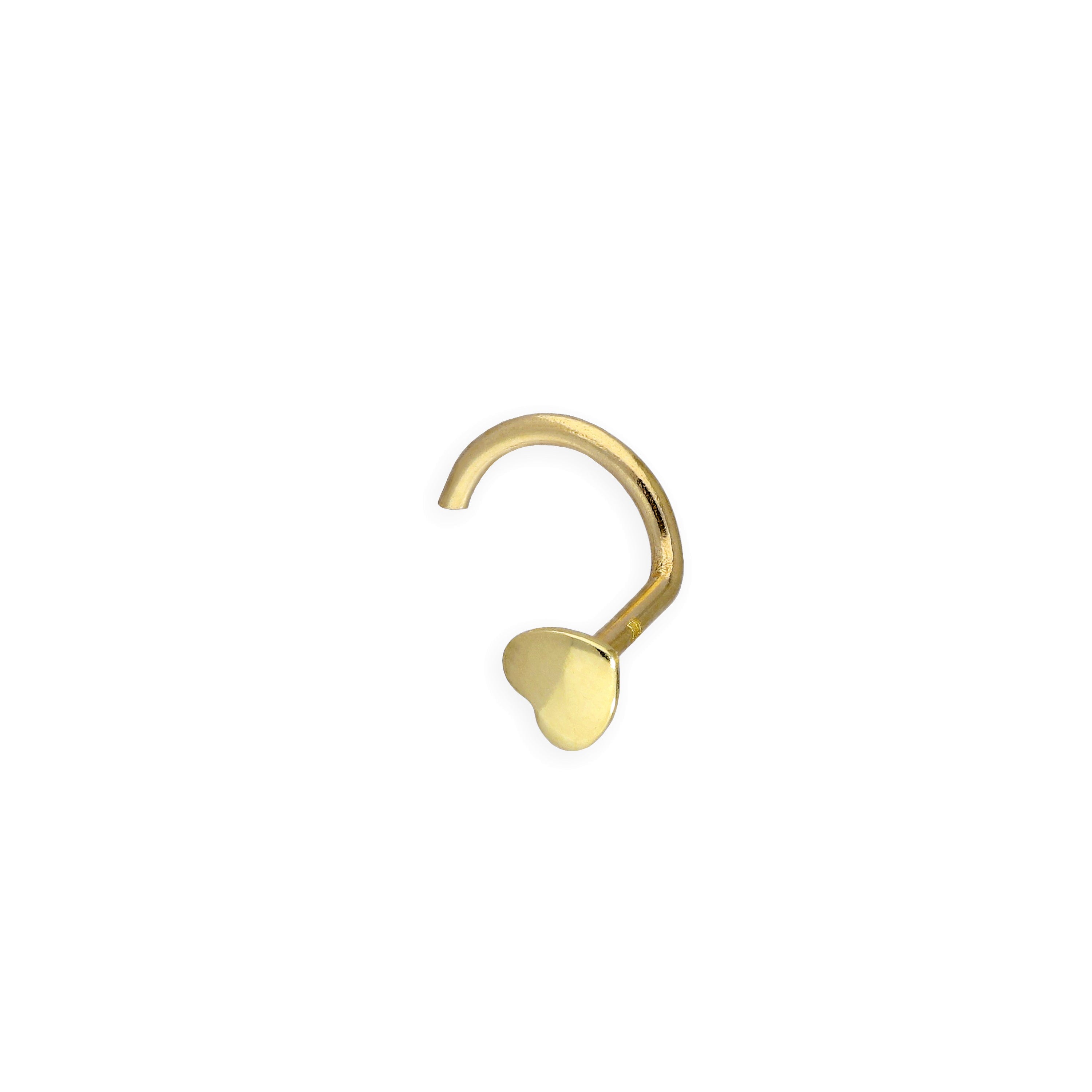 9 Karat Gold 23Ga Herz Nasenschraube