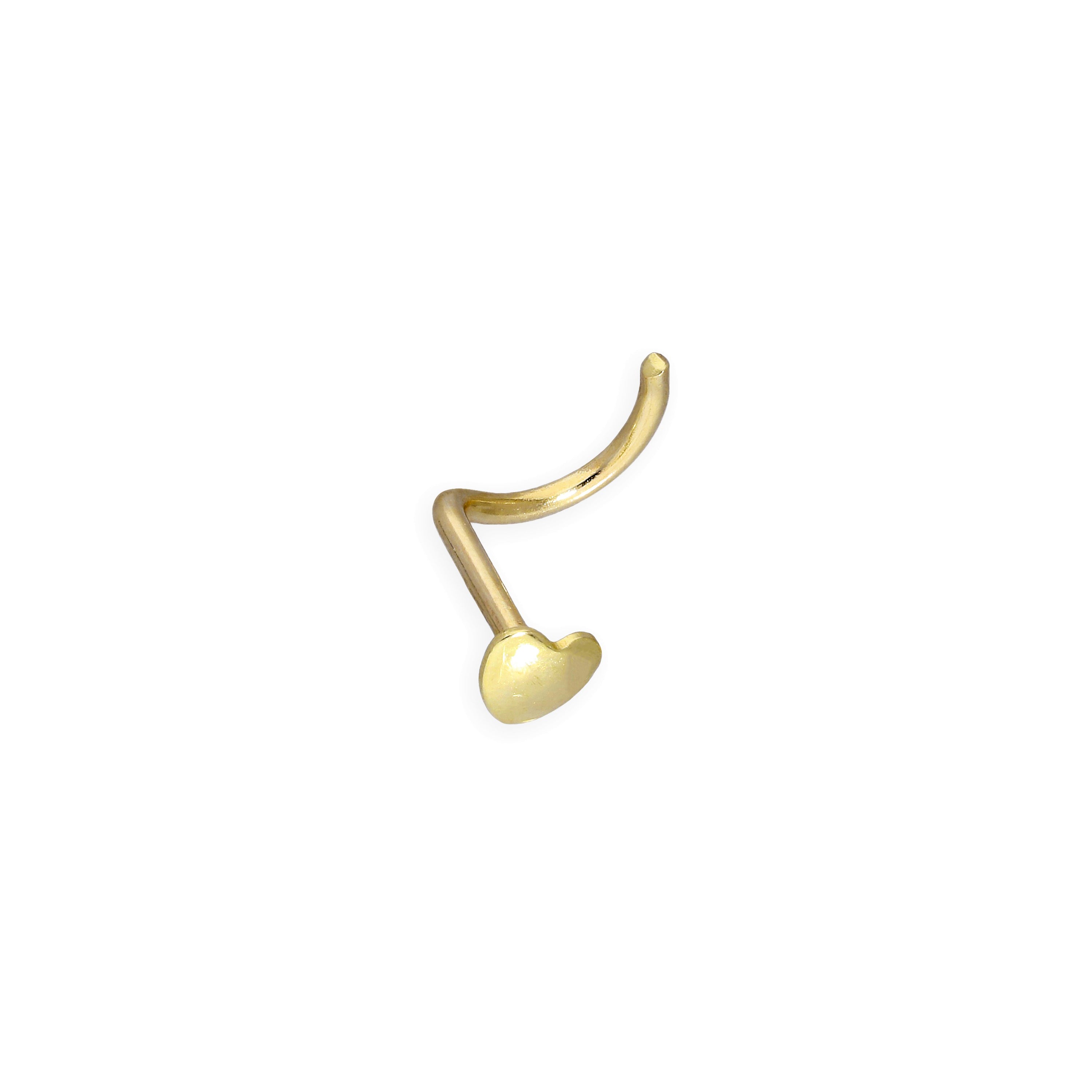 9 Karat Gold 23Ga Herz Nasenschraube