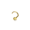9 Karat Gold & Klar CZ Kristall 22Ga Mond & Stern Nasenschraube