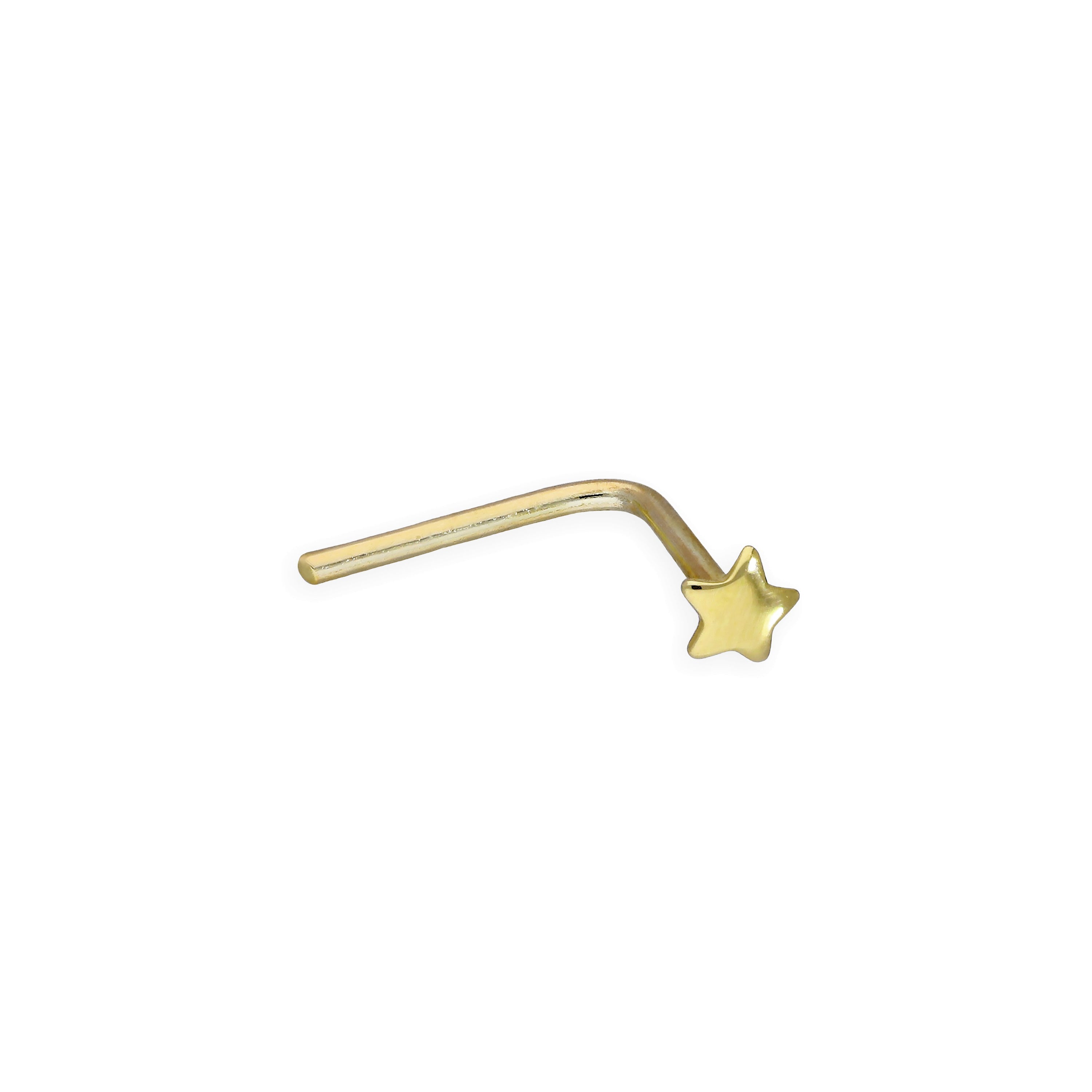 9 Karat Gold 22Ga Stern L - förmig Nasenstecker