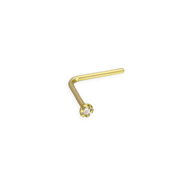 9 Karat Gold & 0,015 Karat Diamant 22Ga L-förmig Nasenstecker