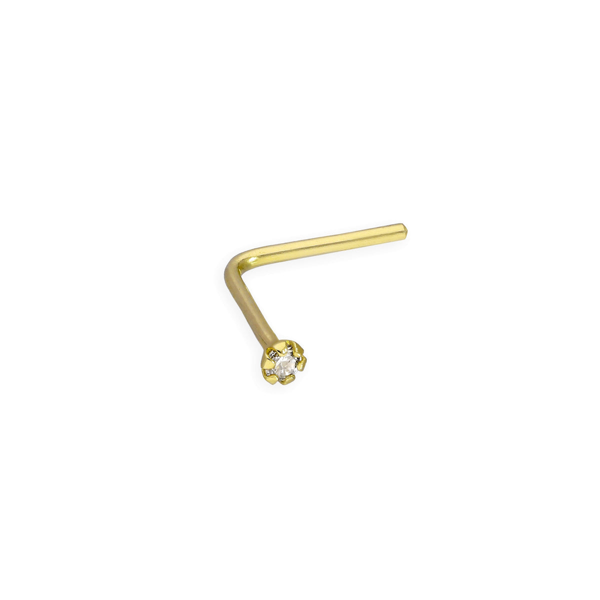 9 Karat Gold & 0,015 Karat Diamant 22Ga L-förmig Nasenstecker