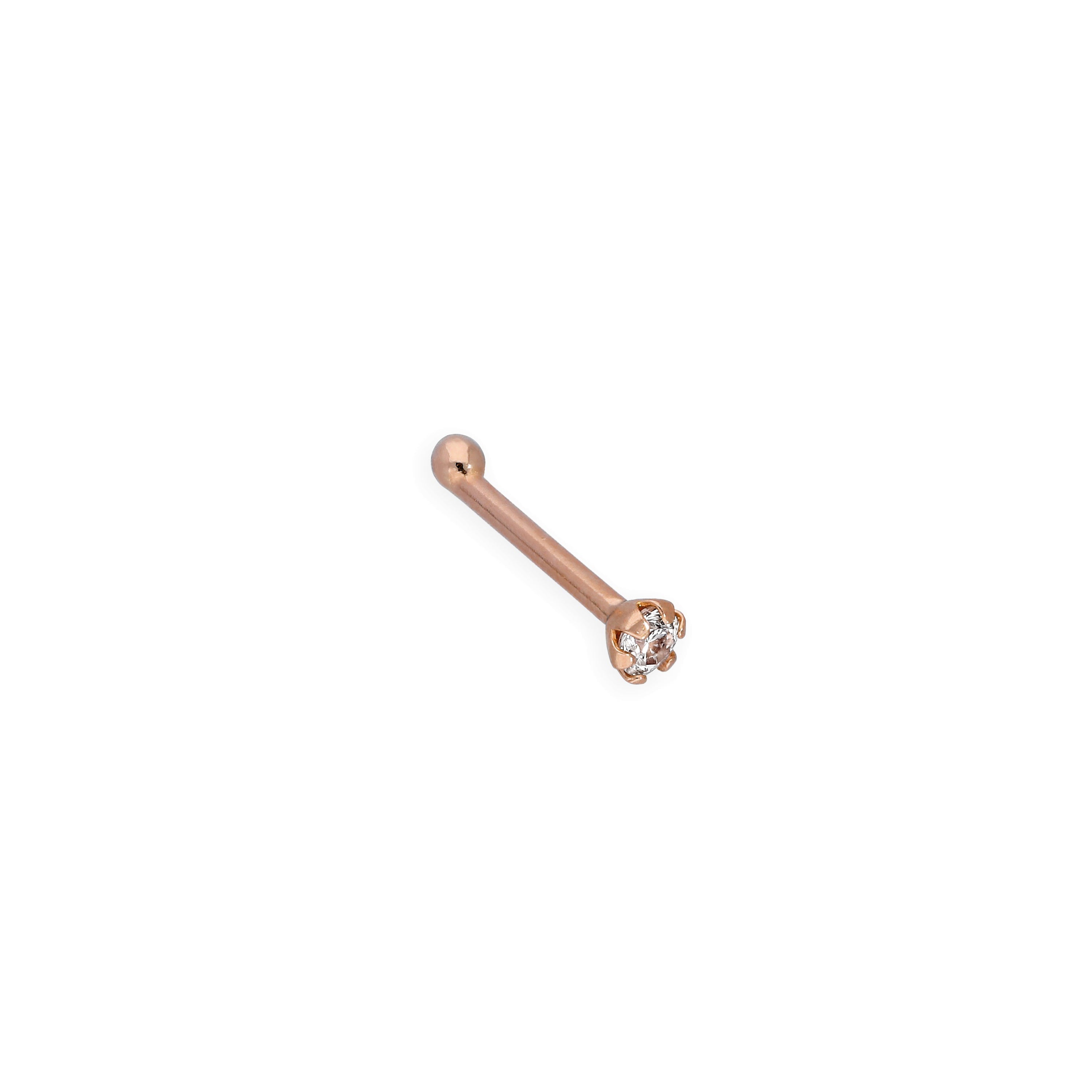 9 Karat Roségold & 0,015 Karat Diamant 22Ga Nasenstecker