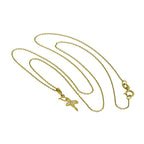 Halskette mit Anhänger aus 9 Karat Gold und klaren Zirkonia-Kristallen in Form einer Ballerina, 40–50 cm