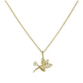 Halskette mit Anhänger aus 9 Karat Gold und klaren Zirkonia-Kristallen in Feenform, 40–50 cm