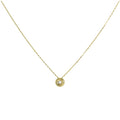9 Karat Gold und 0,019 Karat Diamant, runde Perle an einer feinen 16-Zoll-Kette