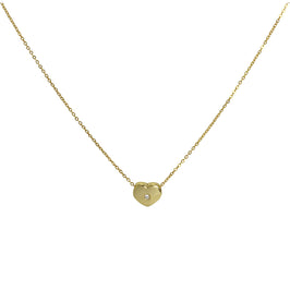 9 Karat Gold & 0,006 Karat Diamant Herz Perle an Fein 118 cm Kette