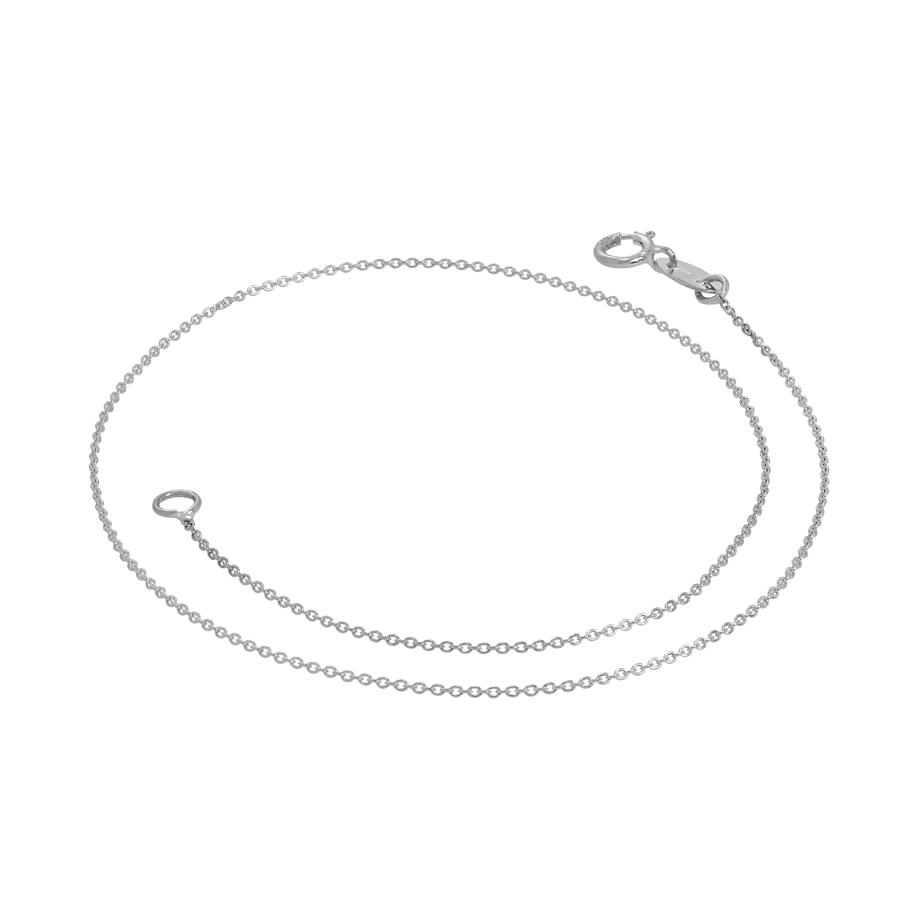 9 Karat Weißgold 24 cm Panzerkette Fußkette