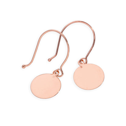 9 Karat Roségold Gebürstet Kreis Fischhaken Ohrringe