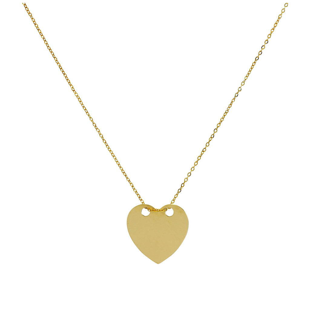 9 Karat Gold Gravierbar Herz Halskette 40,5 cm