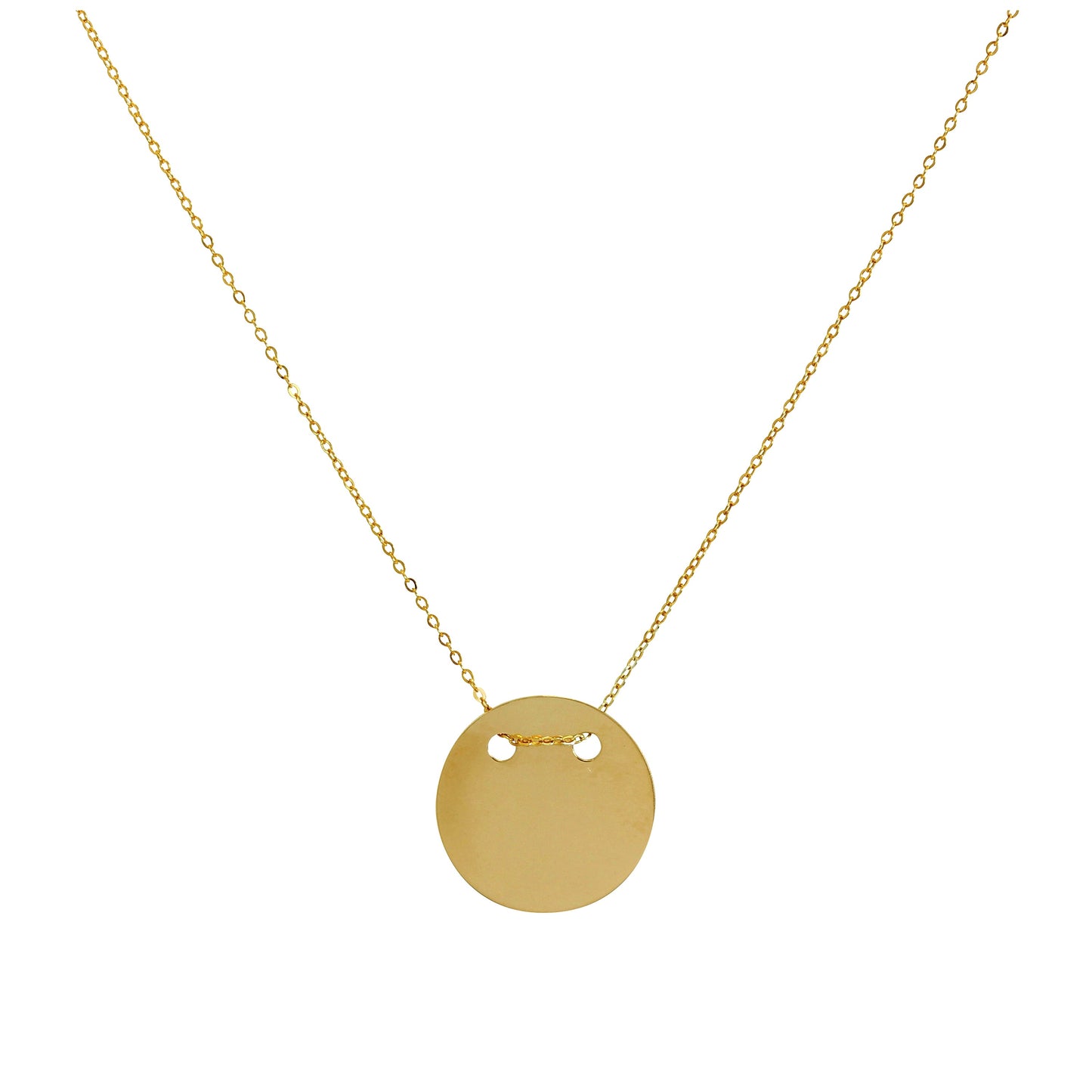 9 Karat Gold Gravierbar Kreis Halskette 40,5cm