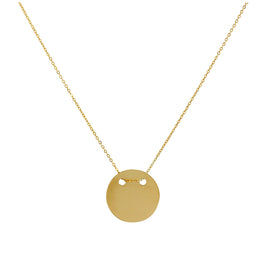9 Karat Gold Gravierbar Kreis Halskette 40,5 cm