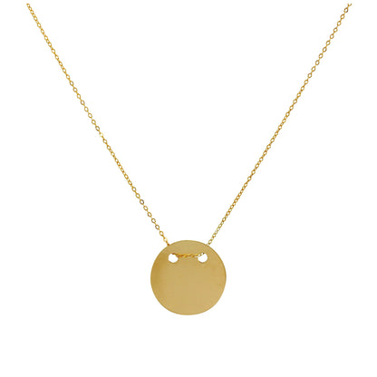 9 Karat Gold Gravierbar Kreis Halskette 40,5cm