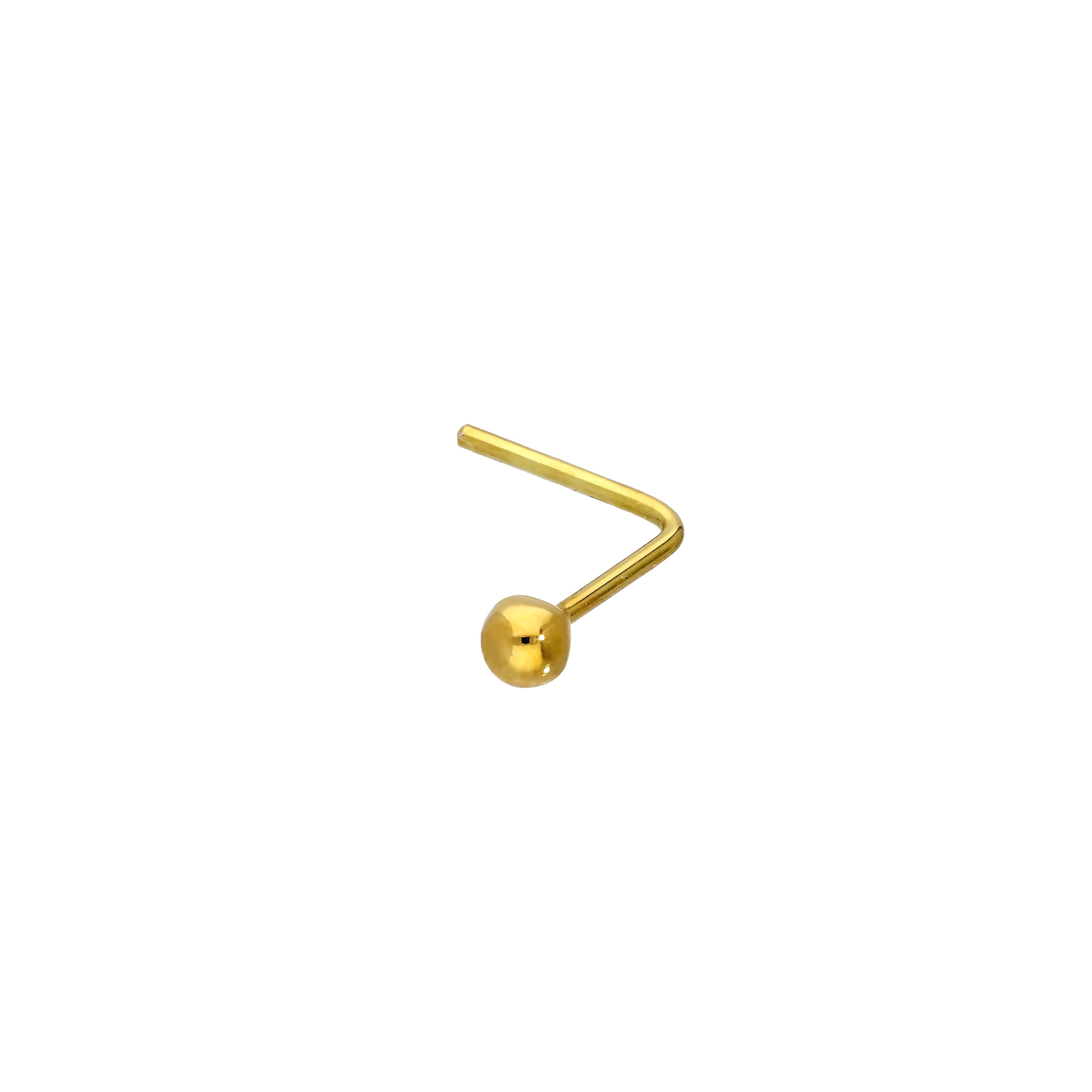 9 Karat Gold 21Ga L - Förmig Nasenstecker