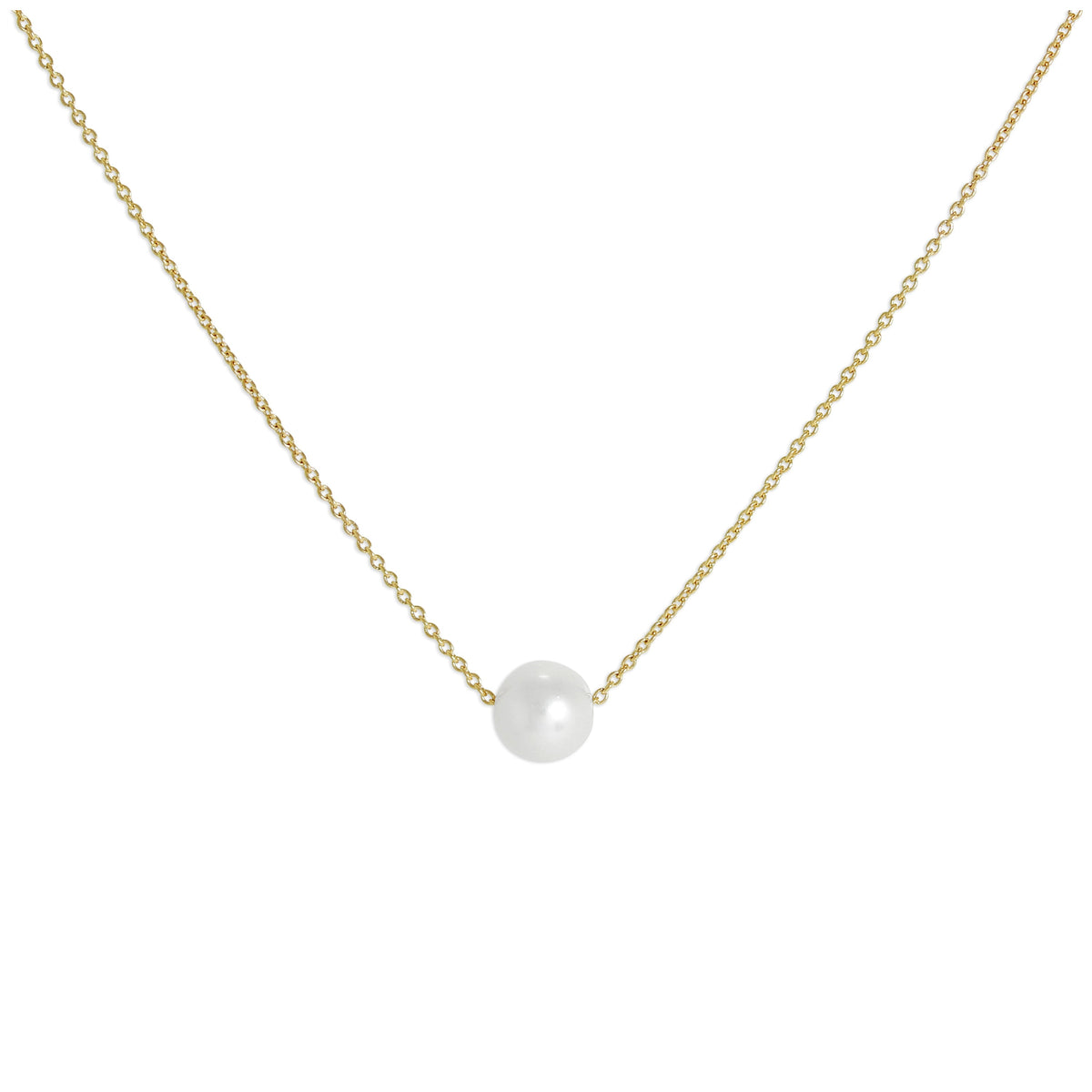 9 Karat Gold & 5 mm Perle 43 cm Halskette