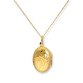 Goldplattiertes, graviertes ovales Medaillon aus Sterlingsilber an einer Kette, 16–22 Zoll