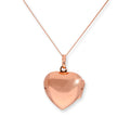 Roségoldbeschichtetes Sterlingsilber Gravierbares Herz Medaillon 16 - 22 Zoll