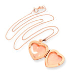 Roségold-beschichtetes, graviertes Herzmedaillon aus Sterlingsilber 16–22 Zoll