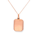 Roségoldbeschichtetes, gravierbares, achteckiges Medaillon aus Sterlingsilber, 16–22 Zoll