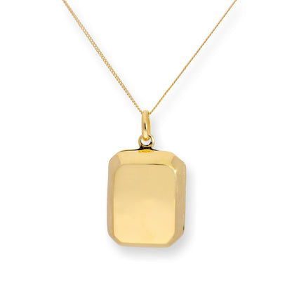 Vergoldetes, gravierbares achteckiges Medaillon aus Sterlingsilber, 16–22 Zoll