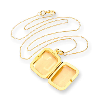 Vergoldetes, gravierbares achteckiges Medaillon aus Sterlingsilber, 16–22 Zoll