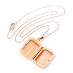Roségoldbeschichtetes, graviertes, achteckiges Medaillon aus Sterlingsilber, 16–22 Zoll