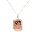 Roségoldbeschichtetes, graviertes, achteckiges Medaillon aus Sterlingsilber, 16–22 Zoll