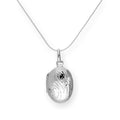 Ovales Medaillon aus Sterlingsilber mit Gravur an einer Kette, 16–22 Zoll