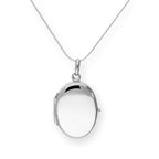 Ovales Medaillon aus Sterlingsilber mit Gravur an einer Kette, 40–56 cm