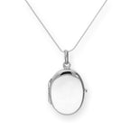 Sterlingsilber Gravierbares Ovales Medaillon an einer Kette 16 - 22 Zoll