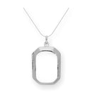 Großes Sterlingsilber Gravierbares Achteckiges Medaillon an einer Kette 16 - 22 Zoll
