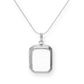 Gravierbares achteckiges Medaillon aus Sterlingsilber an einer Kette, 40–56 cm