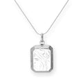 Sterlingsilber graviertes achteckiges Medaillon an einer Kette 40 - 55 cm