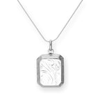 Sterlingsilber graviertes achteckiges Medaillon an einer Kette 40 - 55 cm