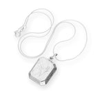 Sterlingsilber graviertes achteckiges Medaillon an einer Kette 40 - 55 cm