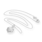 Kleines Sterlingsilber & CZ Kristall gravierbares Herzmedaillon an einer Kette 40-55 cm