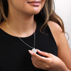 Gravierbares Herzmedaillon aus Sterlingsilber und CZ-Kristall an einer 40–55 cm langen Kette