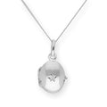 Sterlingsilber & CZ Kristall Gravierbares Ovales Medaillon an einer Kette 40 - 55 cm