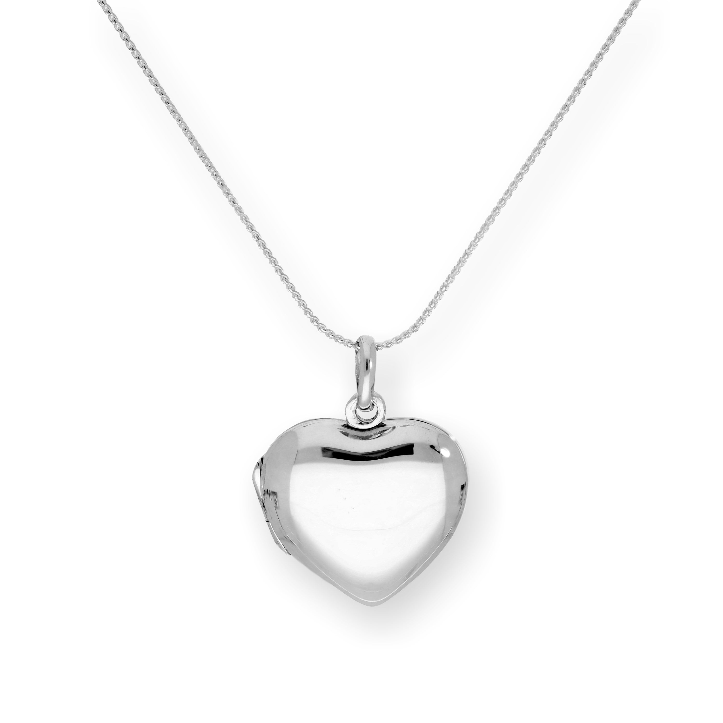 Sterlingsilber Gravierbares Herzmedaillon an einer Kette 16 - 22 Zoll