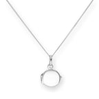 Kleines gravierbares rundes Medaillon aus Sterlingsilber mit Kette 16–22 Zoll