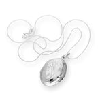 Sterlingsilber graviertes ovales Medaillon an einer Kette 16 - 22 Zoll