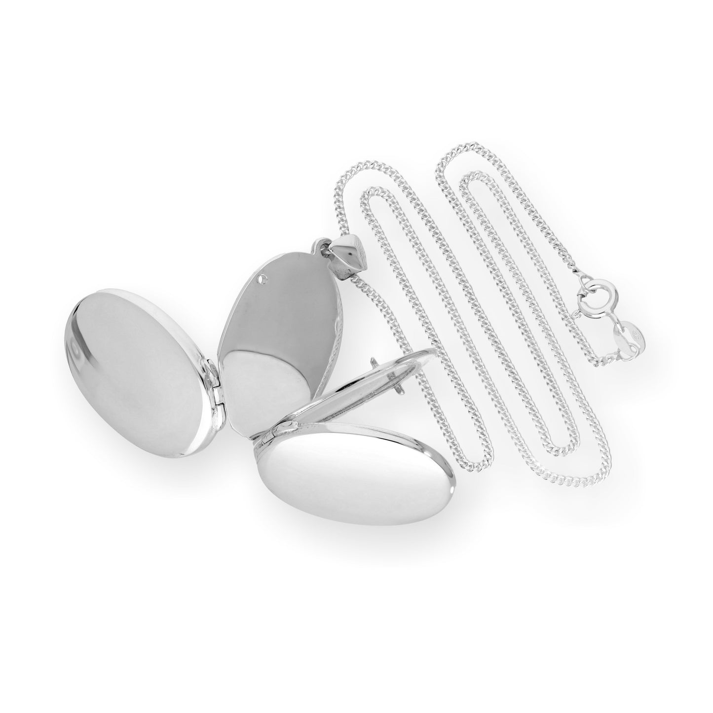 Sterling Silber 4 Foto Ovales Familienmedaillon an einer Kette 16 - 24 Zoll