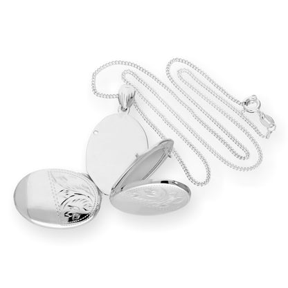 Sterling Silber 4 Foto Familien Medaillon an Kette 16 - 24 Zoll